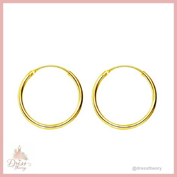 Sterling Silver 925 Thin Hoop Earrings 14mm 16mm 18mm 20mm Huggie - Picture 2 of 6